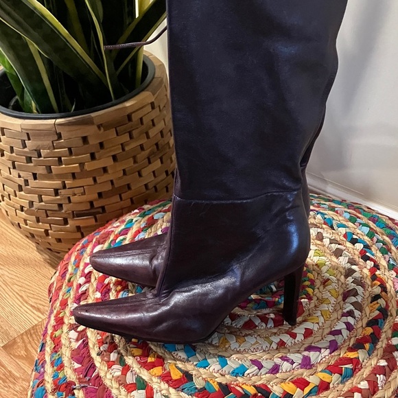 Patrick Cox Eggplant Purple Soft Leather Knee-High Boots - Picture 8 of 10